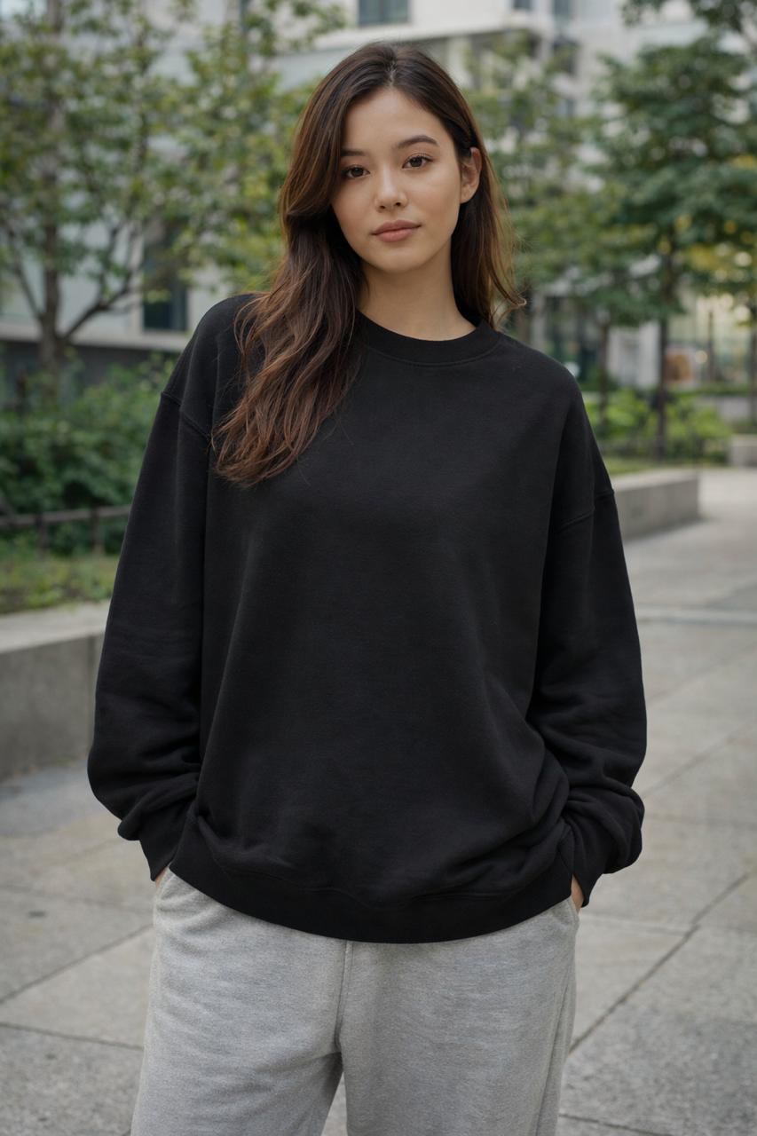 ESSENTIAL BLACK Oversized Sweatshirts - Image 2